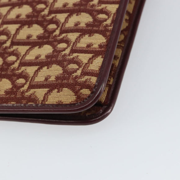 Christian Dior Trotter Canvas Clutch Bag Red Gold Auth bs31918