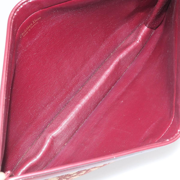 Christian Dior Trotter Canvas Clutch Bag Red Gold Auth bs31918