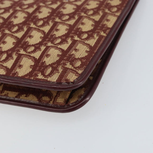Christian Dior Trotter Canvas Clutch Bag Red Gold Auth bs31918