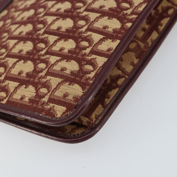 Christian Dior Trotter Canvas Clutch Bag Red Gold Auth bs31918