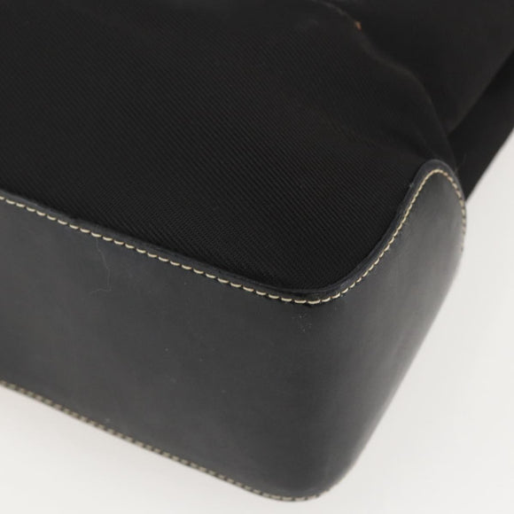 GIVENCHY Hand Bag Canvas Black Gold Auth bs31919