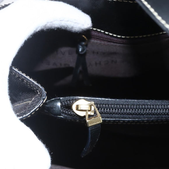 GIVENCHY Hand Bag Canvas Black Gold Auth bs31919