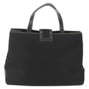 GIVENCHY Hand Bag Canvas Black Gold Auth bs31919-2