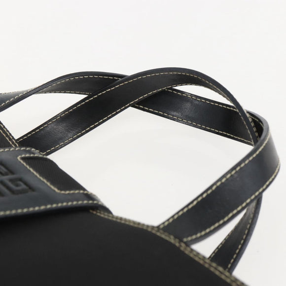 GIVENCHY Hand Bag Canvas Black Gold Auth bs31919