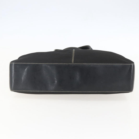 GIVENCHY Hand Bag Canvas Black Gold Auth bs31919