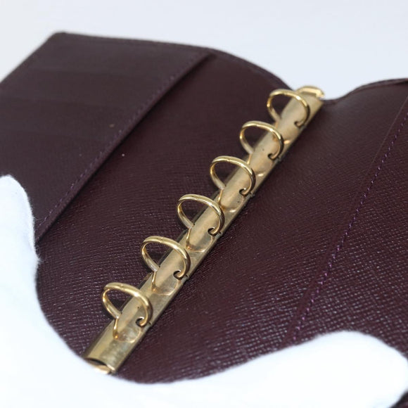 LOUIS VUITTON Taiga Agenda PM Day Planner Cover Acajou R20416 LV Auth bs31936