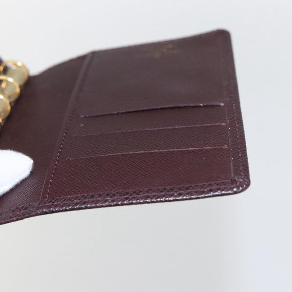 LOUIS VUITTON Taiga Agenda PM Day Planner Cover Acajou R20416 LV Auth bs31936