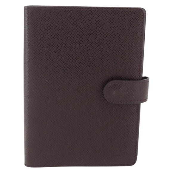 LOUIS VUITTON Taiga Agenda PM Day Planner Cover Acajou R20416 LV Auth bs31936