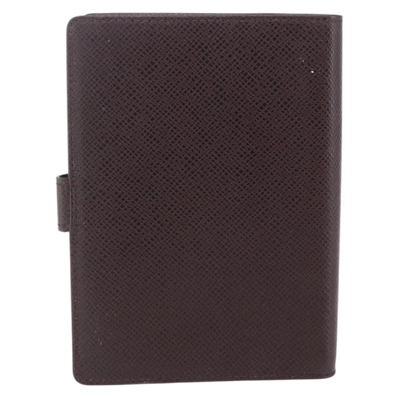 LOUIS VUITTON Taiga Agenda PM Day Planner Cover Acajou R20416 LV Auth bs31936