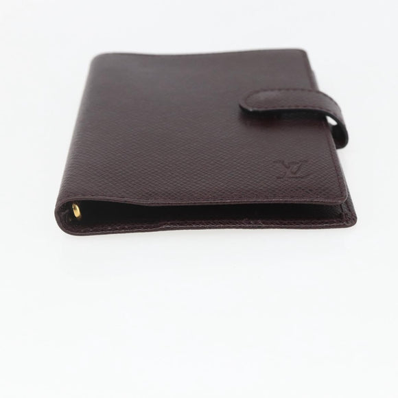LOUIS VUITTON Taiga Agenda PM Day Planner Cover Acajou R20416 LV Auth bs31936