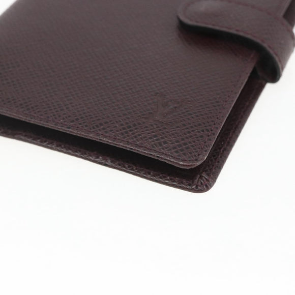 LOUIS VUITTON Taiga Agenda PM Day Planner Cover Acajou R20416 LV Auth bs31936