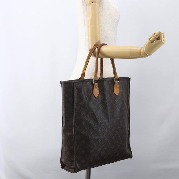 LOUIS VUITTON Monogram Sac Plat Hand Bag M51140 LV Auth bs31940