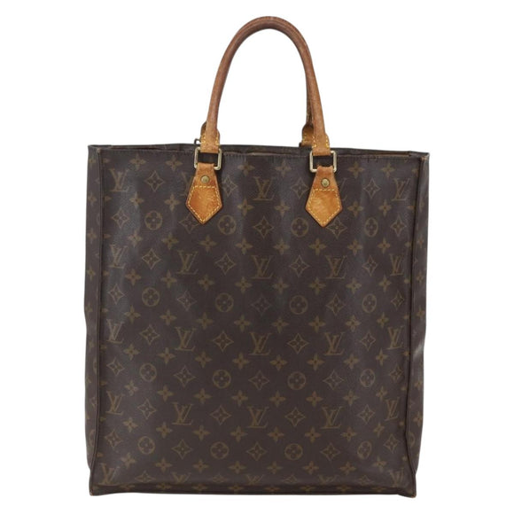 LOUIS VUITTON Monogram Sac Plat Hand Bag M51140 LV Auth bs31940