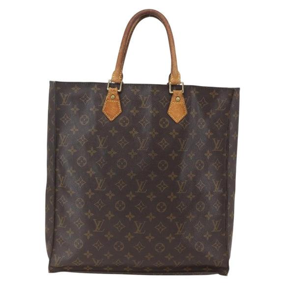 LOUIS VUITTON Monogram Sac Plat Hand Bag M51140 LV Auth bs31940