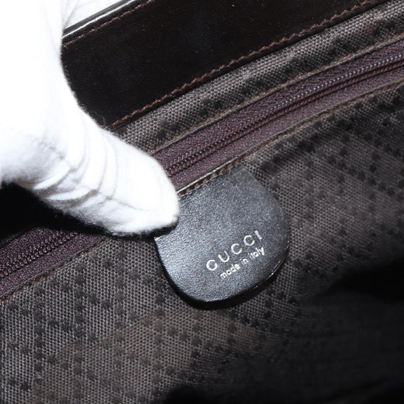 GUCCI Tote Bag Nylon Brown Silver 002 3754 0404 Auth bs31952