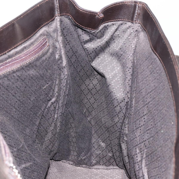 GUCCI Tote Bag Nylon Brown Silver 002 3754 0404 Auth bs31952