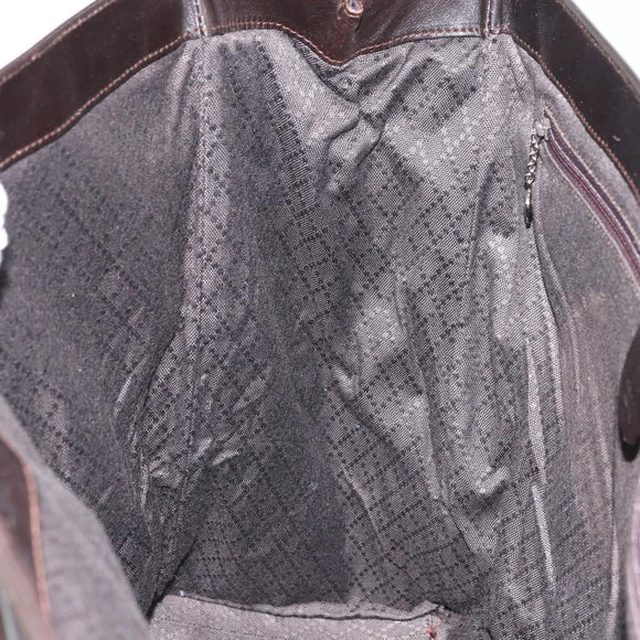 GUCCI Tote Bag Nylon Brown Silver 002 3754 0404 Auth bs31952