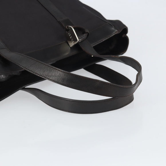 GUCCI Tote Bag Nylon Brown Silver 002 3754 0404 Auth bs31952