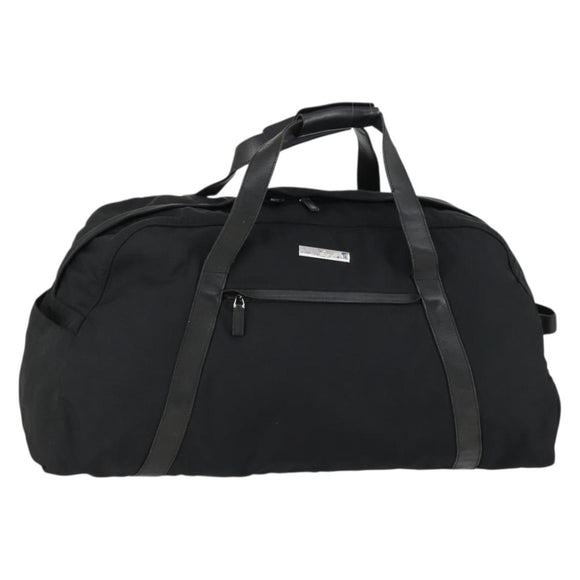 GUCCI Boston Bag Nylon Black Silver Auth bs31953