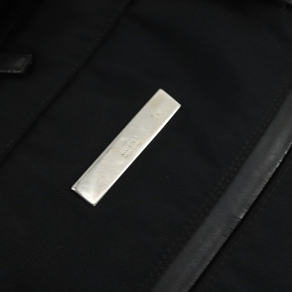 GUCCI Boston Bag Nylon Black Silver Auth bs31953