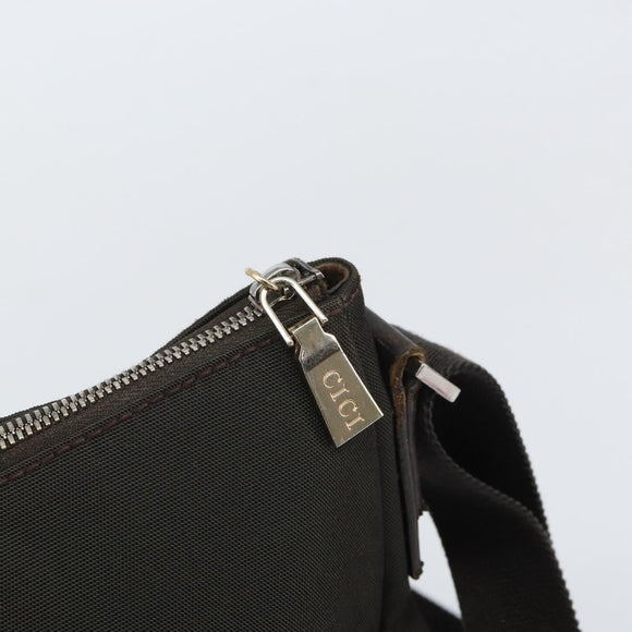 GUCCI Shoulder Bag Canvas Leather Brown Gold 110054 Auth bs31954