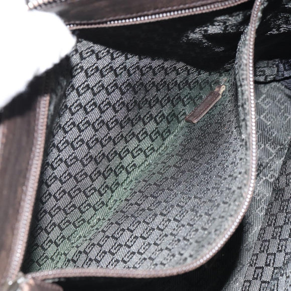 GUCCI Shoulder Bag Canvas Leather Brown Gold 110054 Auth bs31954