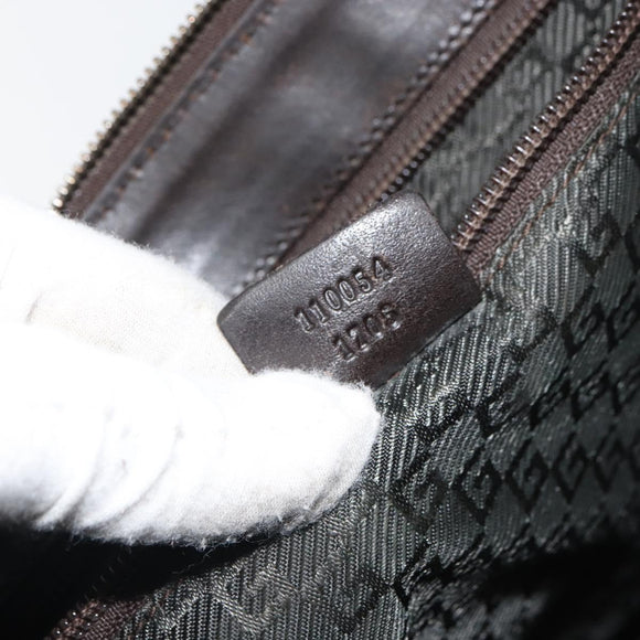 GUCCI Shoulder Bag Canvas Leather Brown Gold 110054 Auth bs31954