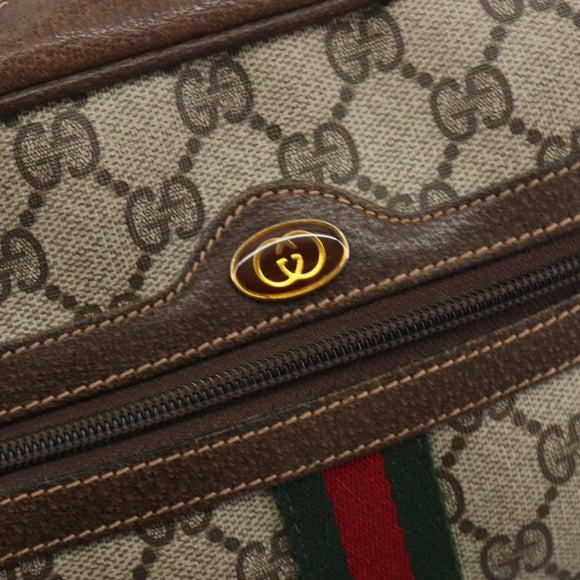 GUCCI GG Supreme Web Sherry Line Shoulder Bag PVC Beige 010 378 Auth bs31955