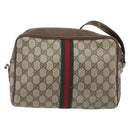 GUCCI GG Supreme Web Sherry Line Shoulder Bag PVC Beige 010 378 Auth bs31955-2