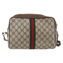 GUCCI GG Supreme Web Sherry Line Shoulder Bag PVC Beige 010 378 Auth bs31955 - 0