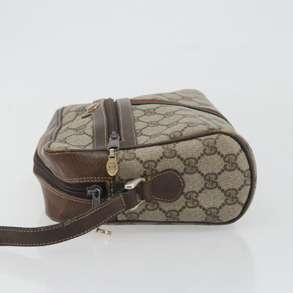 GUCCI GG Supreme Web Sherry Line Shoulder Bag PVC Beige 010 378 Auth bs31955
