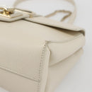 Jimmy Choo Chain Shoulder Bag Leather White Gold Auth bs31956-10