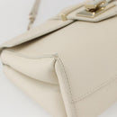 Jimmy Choo Chain Shoulder Bag Leather White Gold Auth bs31956-11