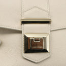 Jimmy Choo Chain Shoulder Bag Leather White Gold Auth bs31956-14