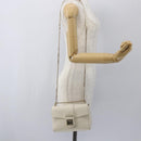 Jimmy Choo Chain Shoulder Bag Leather White Gold Auth bs31956-20