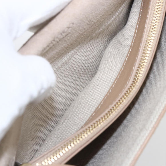 Jimmy Choo Chain Shoulder Wallet Shoulder Bag Leather Silver Gold Auth bs31957