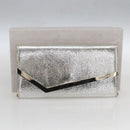Jimmy Choo Chain Shoulder Wallet Shoulder Bag Leather Silver Gold Auth bs31957-12
