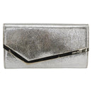 Jimmy Choo Chain Shoulder Wallet Shoulder Bag Leather Silver Gold Auth bs31957-13