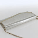 Jimmy Choo Chain Shoulder Wallet Shoulder Bag Leather Silver Gold Auth bs31957-6