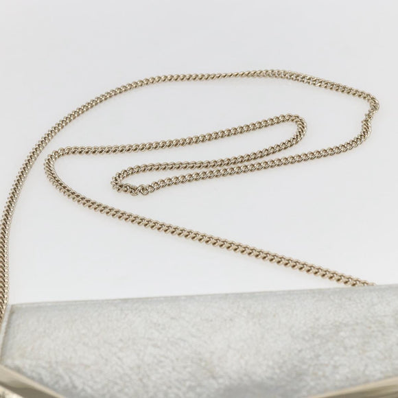 Jimmy Choo Chain Shoulder Wallet Shoulder Bag Leather Silver Gold Auth bs31957