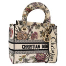 Christian Dior jardin Hand Bag Canvas 2way Beige Gold Auth bs31958-1