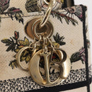 Christian Dior jardin Hand Bag Canvas 2way Beige Gold Auth bs31958-18