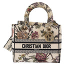 Christian Dior jardin Hand Bag Canvas 2way Beige Gold Auth bs31958-13