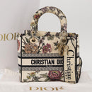Christian Dior jardin Hand Bag Canvas 2way Beige Gold Auth bs31958-24