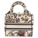 Christian Dior jardin Hand Bag Canvas 2way Beige Gold Auth bs31958-2