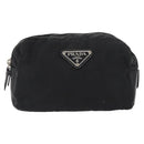 PRADA Pouch Nylon Leather Black Auth bs31960-13