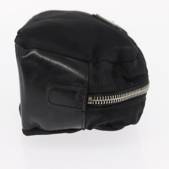 PRADA Pouch Nylon Leather Black Auth bs31960