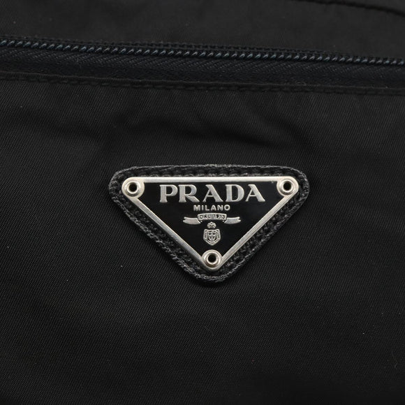 PRADA Pouch Nylon Leather Black Auth bs31961
