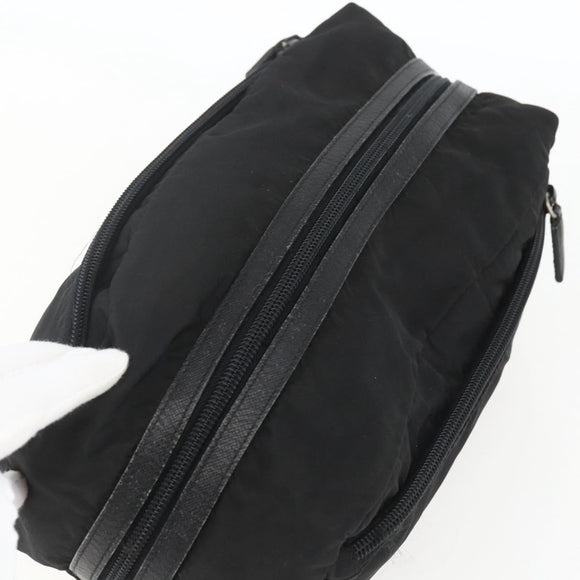 PRADA Pouch Nylon Leather Black Auth bs31961