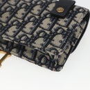 Christian Dior Trotter Canvas Saddle Waist bag Navy Gold Auth bs31962-14